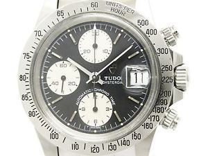 Polished TUDOR Oyster Date Chrono Time Big Block Automatic Watch 79180 (BF113009