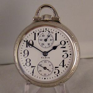 ELGIN "VERITAS" 23j 14k GOLD FILLED OF UP/D'N WIND INDICATOR 16s RR POCKET WATCH