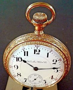 ANTIQUE HAMILTON 946 RAILROAD POCKET WATCH 18S 23 JEWELS SN:439269 YGF MINT