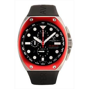 Avio Milano AVI SA AC 2001 Mens Super Tonneau Black Dial Watch Red