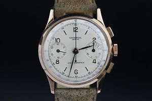 Vintage Universal GeneveUni-Compax 12445 Cal 285 18k Rose Gold Chronograph Watch