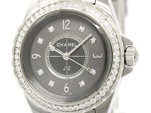 Polished CHANEL J12 Chromatic Diamond Ceramic Quartz Ladies Watch H2565 BF113361