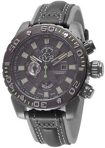 GV2 by Gevril Men's 1403 Octopus Chronograph Luminous Black Leather Date Watch