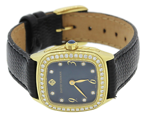 $8000 David Yurman Thoroughbred 18k Solid Gold Black Diamond 25mm Watch T304-XS