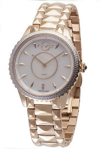 GV2 By Gevril Women's 1701 Carrara Diamond MOP Dial Rose-Gold Steel Watch