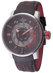 GV2 By Gevril Men's 1300 Motorcycle Sport Automatic Black Leather Date Watch