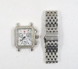 2.1 ct Diamond Michele Deco Stainless Steel Mother of Pearl Unisex Wristwatch