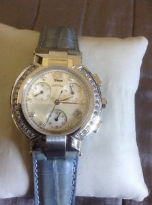 Concord La Scala Diamond Stainless Chronograph Ladies Watch Box and Papers EUC