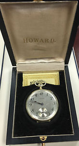 Antique Estate Howard 1915 14k Gold Pocket Watch 19j Original Box and Papers