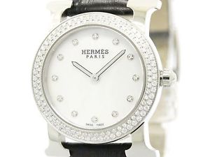 Polished HERMES H Watch Rondo Diamond MOP Dial Ladies Watch HR1.230 (BF113892)