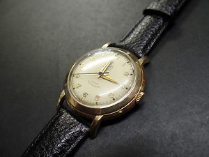 Vintage Tudor Prince Men's Gold 9ct Watch self winding With Black Leather Strap