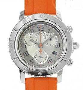 Pre-Owned HERMES Clipper Diver Quartz Silver Dial Men's Wristwatch CP2.410, ML
