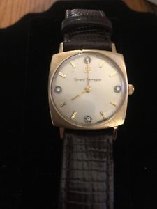 Very Rare Girard-Perregaux 14k Solid Case With 4 Diamonds