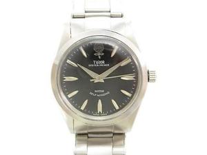 Authentic TUDOR Oyster-Prince Big Rose Stainless steel Black Watch 0193
