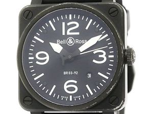 BELL & ROSS Aviation PVD Rubber Automatic Mens Watch BR03-92 (BF113285)