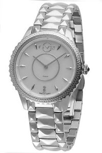 GV2 By Gevril Women's 1700 Carrara Diamonds Silver Stainless Steel Wristwatch