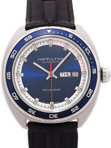 Auth HAMILTON Pan-Europ H35405941 Automatic SS x Leather Men's watch