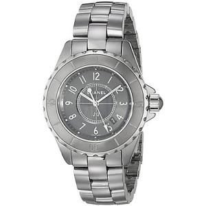 CHANEL WOMEN'S J12 33MM TITANIUM BRACELET CERAMIC CASE QUARTZ WATCH H2978