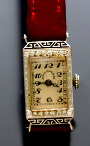 WOMEN'S PLATINUM DIAMOND WATCH SPAULDING & CO. VINTAGE CA1930s