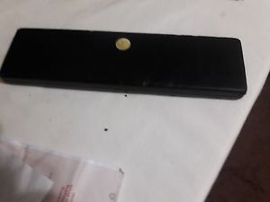 Movado black wrist Watch for men black ceramic steel. 7.5" bracelet gold dots.