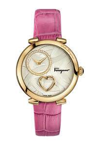 Salvatore Ferragamo Women's FE2040016 Cuore Diamonds Pink 'Beating Heart' Watch