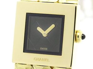Polished CHANEL Matelasse 18K Solid Gold Quartz Ladies Watch H0008 (BF103700)