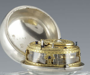 Charles Carbier London 1710 very fine verge fuse pocket watch Oignon