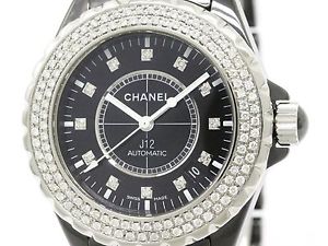 Polished CHANEL J12 Custom Diamond Ceramic Automatic Mens Watch H1626 (BF111476)