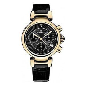 Edox Women's 10220 37RC NIR LaPassion Analog Display Swiss Quartz Black Watch