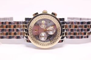 NWT Michele Sport Sail Two Tone Gold .46 CT Diamonds Chrono Watch MWW01C000132