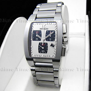 Men's Movado FIERO Chronograph Tungsten Carbide Mirror Dial Swiss Watch 0606091