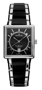 Edox Men's 82005 357N NIN Les Bemonts Rectangle Automatic Black Two Tone Watch