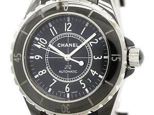 Polished CHANEL J12 Ceramic Rubber Automatic Mens Watch H0684 (BF113918)