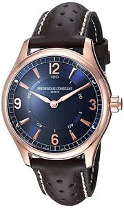 Frederique Constant Men's 'HSW' Swiss Quartz Stainless Steel and Leather ... New