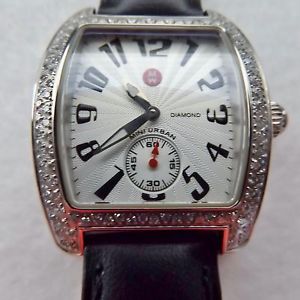 Michele Mini Urban Diamonds Bezel Swiss Quartz Watch MW02A01A2001 Black strap