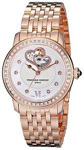 Frederique Constant Women's FC310WHF2PD4B3 Rose Gold-Tone Stainless Steel... New