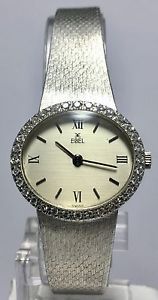 VINTAGE Ladies Ebel 18kt White Gold & DIAMOND Watch 1960'S EPOC NR SP 750 MINT