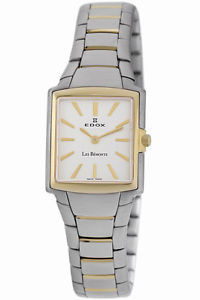 Edox Men's 28126 357 AID Les Bemonts Rectangular Two Tone Ultra Slim Wristwatch