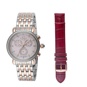 GV2 by Gevril Women's 9807 Marsala Diamond Chronograph Two-Tone Steel Wristwatch