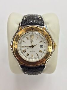 Ebel Voyager World Time GMT 18K Yellow Gold Bezel Automatic Mens Watch 1124913