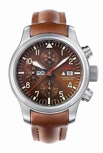 Fortis Men's 656.10.18 L.18 Aeromaster Dawn Chronograph Brown Leather Watch