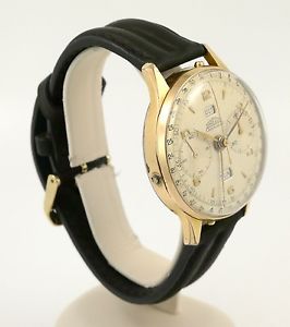 Vintage 1950s Angleus Chronodato Chronograph Watch w/ Triple Date - 38mm