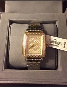 BRAND NEW Rare And Stunning Michele Art Of Deco Two Tone Stainless Band $3600
