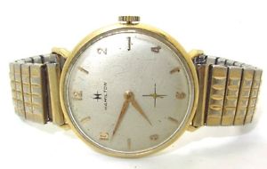 Vintage Mens 14K Gold Hamilton Mechanical Hand Winding Wristwatch