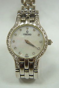 Concord 18k White Solid Gold Les Palais MOP ladies Watch w/diamonds 69-25-264