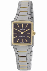 Edox Men's 28126 357 BRID Les Bemonts Rectangular Two Tone Ultra Slim Watch