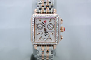 MICHELE DECO ROSE & STAINLESS CUSTOM DIAMOND ENCRUSTED WATCH REF:MWW06P000234
