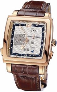 Men's Ulysse Nardin Quadrato 326-90/69 Dual Time Perpetual 18K Automatic Watch