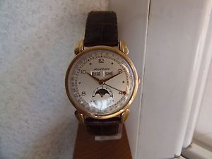 VINTAGE MOVADO ASTROGRAPH 40’S.18 Kt SOLID PINK GOLD TRIPLE CAL.MOONPHASE