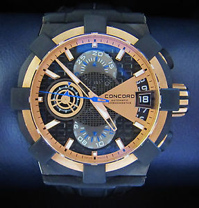 CONCORD C1 Mecatech PVD & 18K Rose Gold Men's Automatic Wrist Watch Complete Set